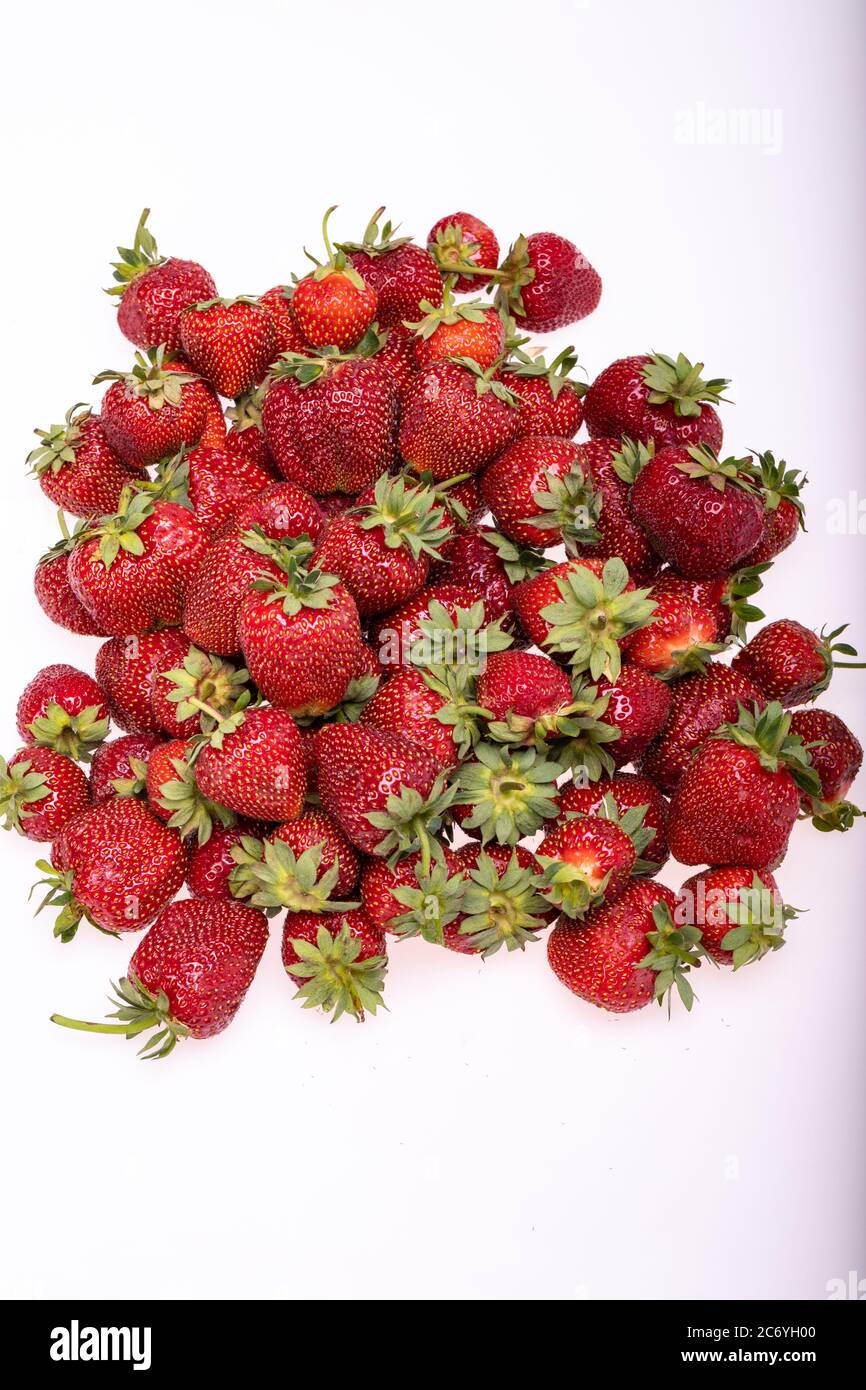 fresh ripe strawberries isolated on white background Stock Photo - Alamy