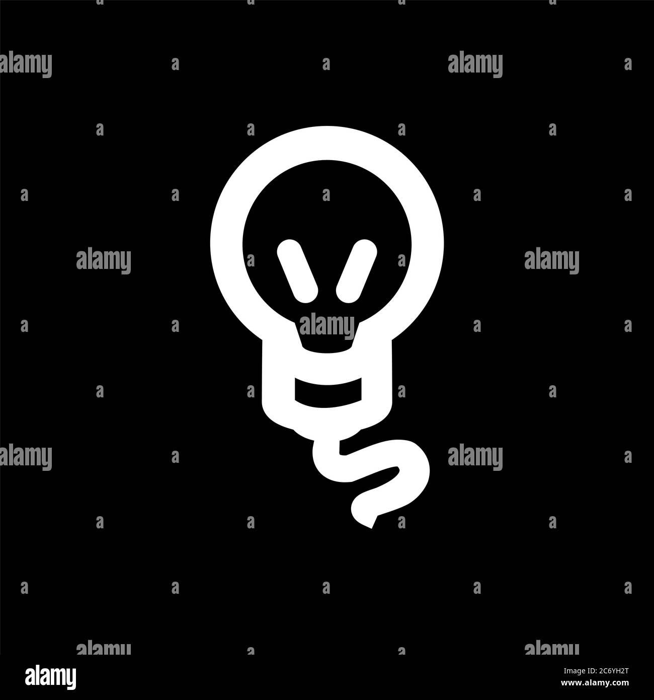 Light Bulb Icon On Black Background. Black Flat Style Vector ...
