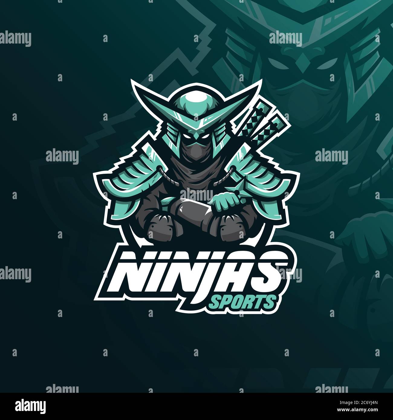 ninja vector mascot logo design with modern illustration concept style