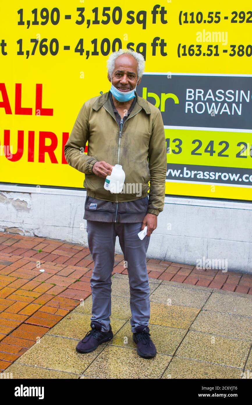8 July 2020 An elderly black man wearing a face mask during the Covid ...
