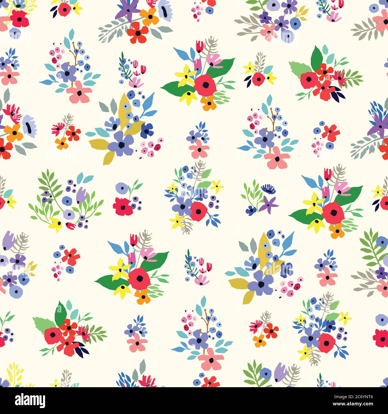 Seamless pattern. Vector floral design with wildflowers. Romantic ...