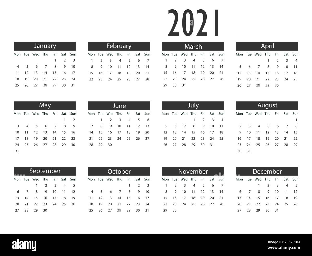 2021 Number Design Stock Vector Images Alamy