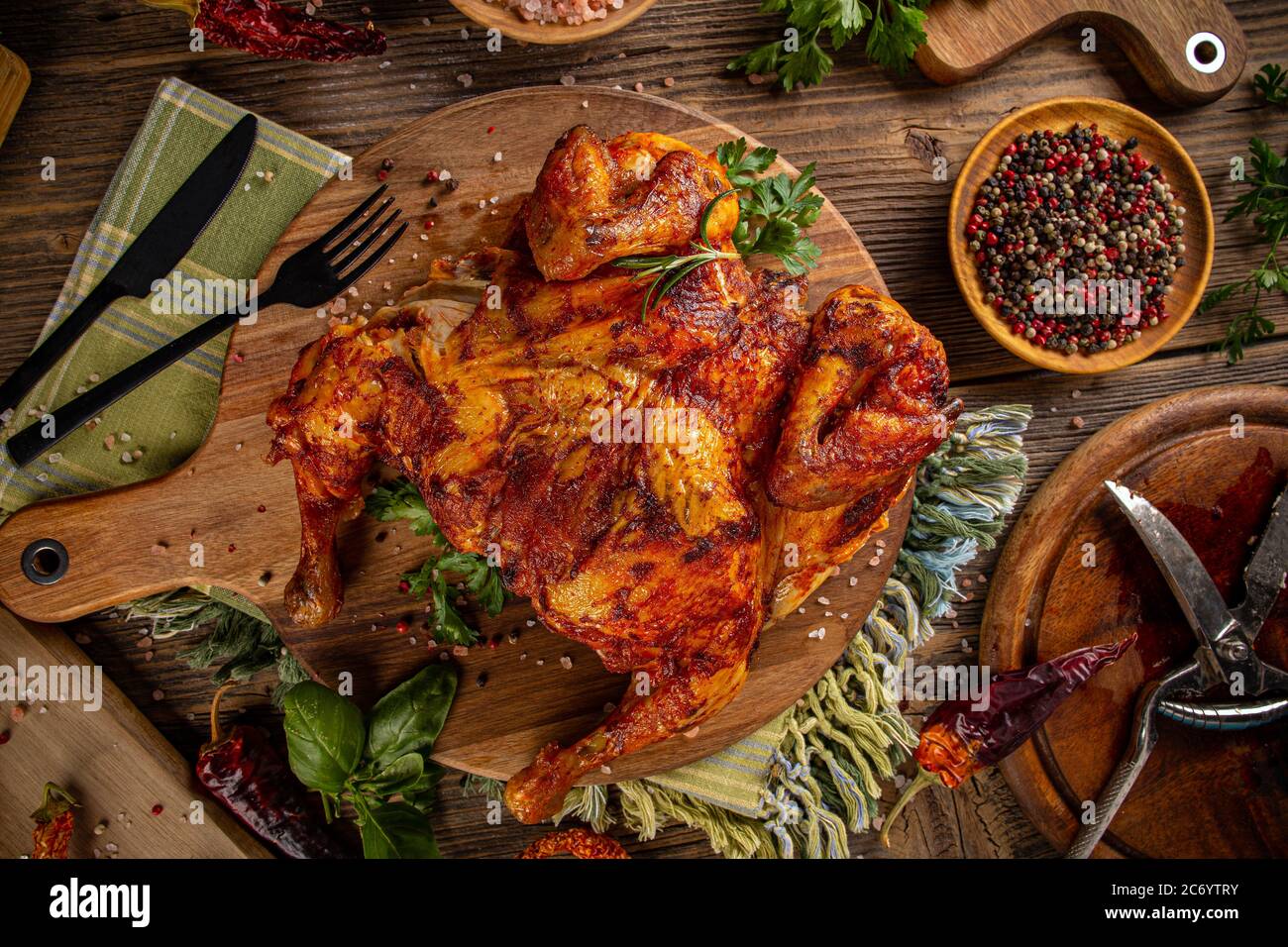 Grilled fried roast chicken Stock Photo - Alamy