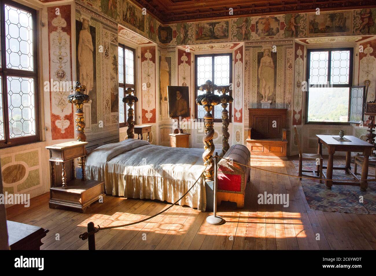Europe, Italy, Lombardy, Sondrio, Chiavenna - Palazzo Vertemate Franchi,  Hall of the Caryatids Stock Photo - Alamy