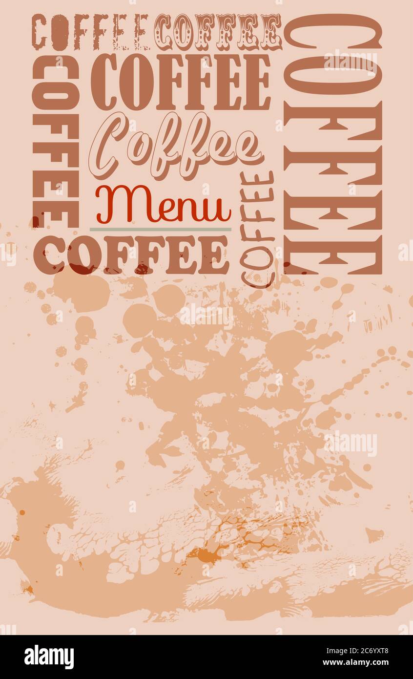 coffee shop or cafe menu design template, vector, free copy space Stock