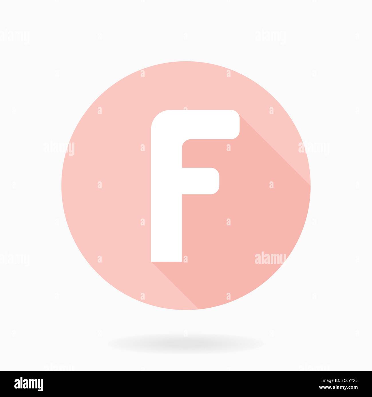 Fine Vector Flat Icon With Letter F Stock Vector