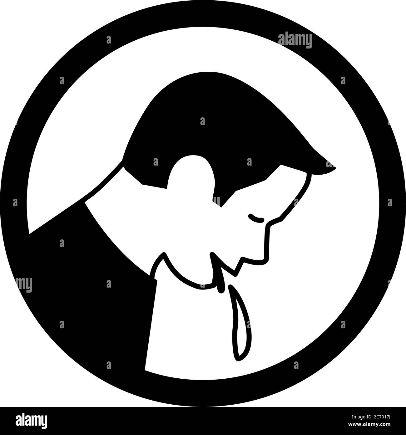 Young male vomiting puke due illness Stock Vector