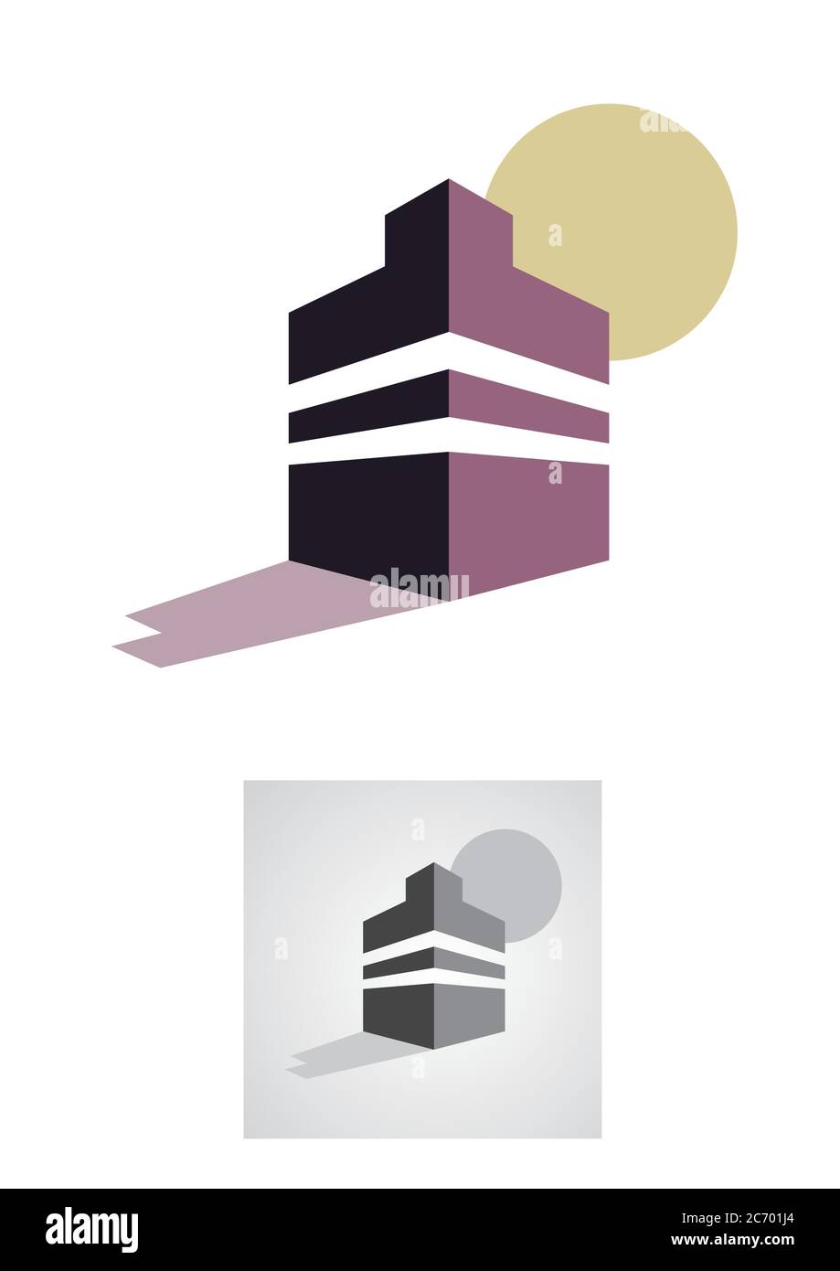 Building symbol illustration. Corporate branding identity vector design. Urban residential marketing icon. Stock Vector