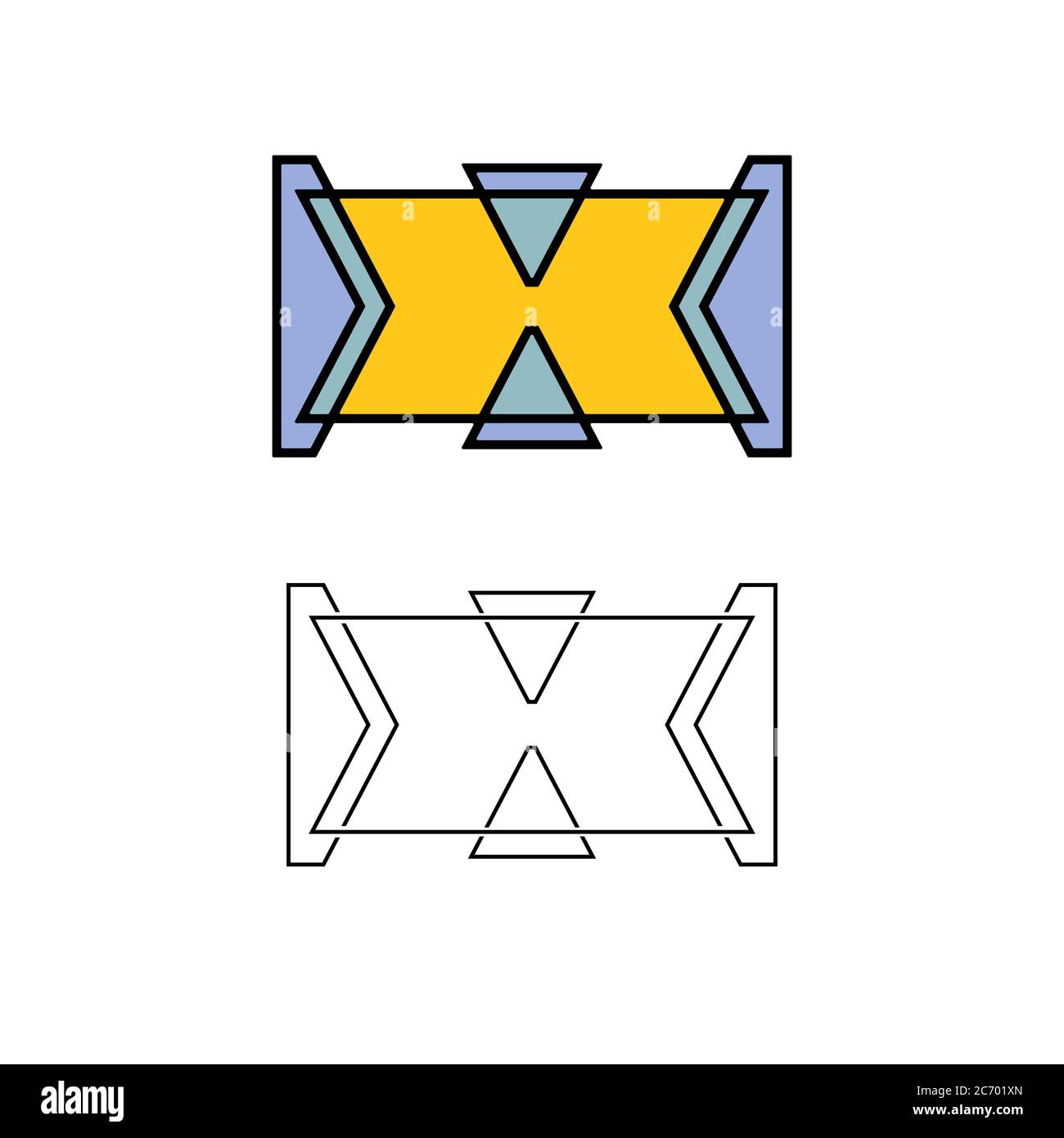X letter minimalistic logo design. Vector illustration. Modern company branding template. X innitial letter unique style symbol. Stock Vector