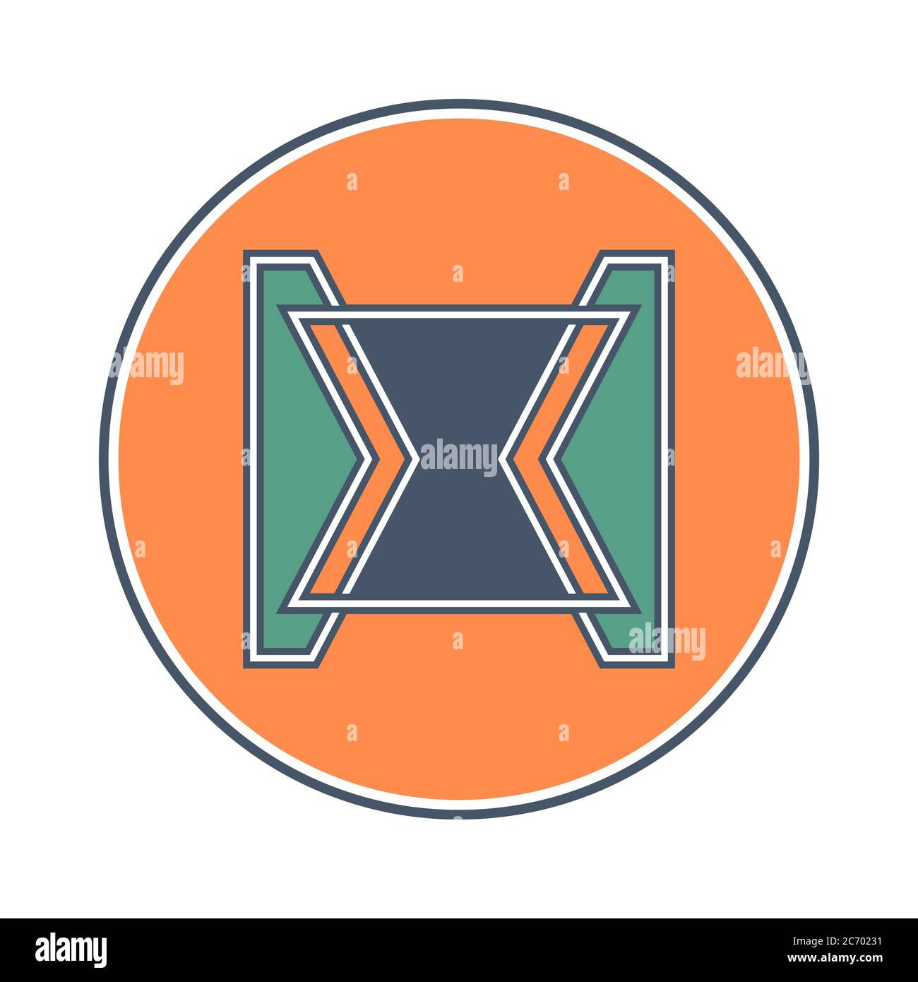 Letter X original design. Logo element figure. Idea for business label. Web site emblem. Unusual minimal decoration. Stock Vector
