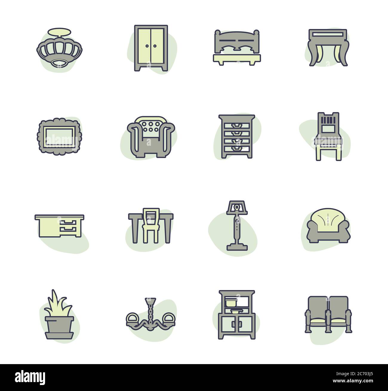 Furniture icons set Stock Vector Image & Art Alamy