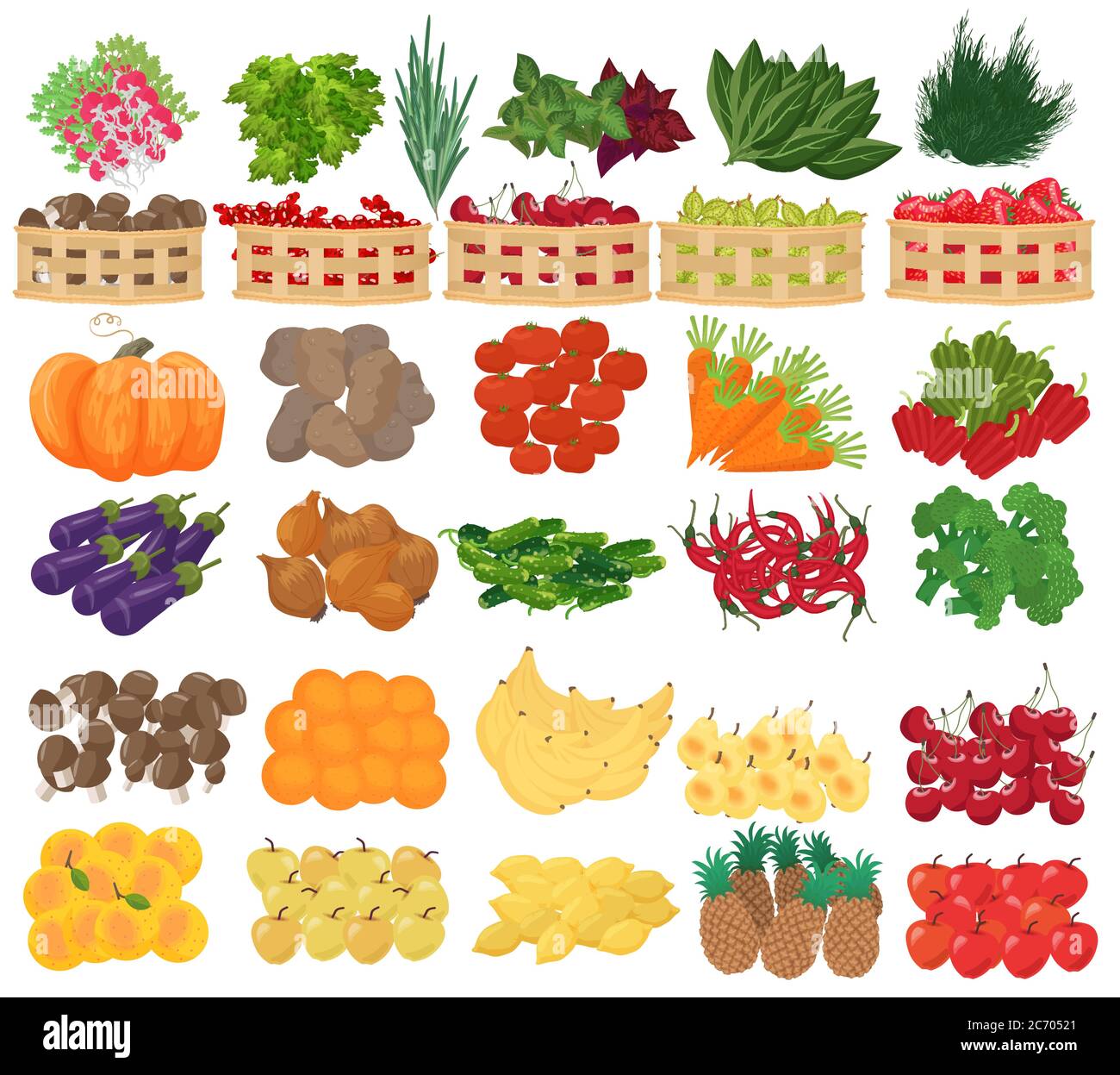 Premium Vector Set Of Illustrations Of Fruits And Vegetables