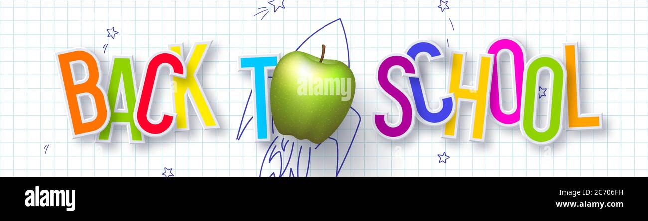 Back to school typography design. Stock Vector