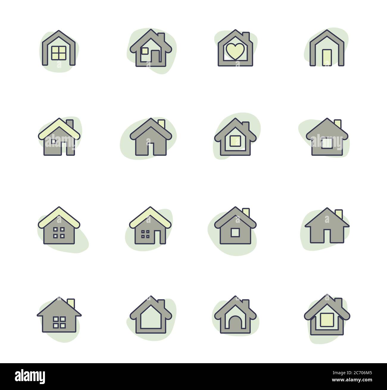 Houses icons set Stock Vector Image & Art - Alamy