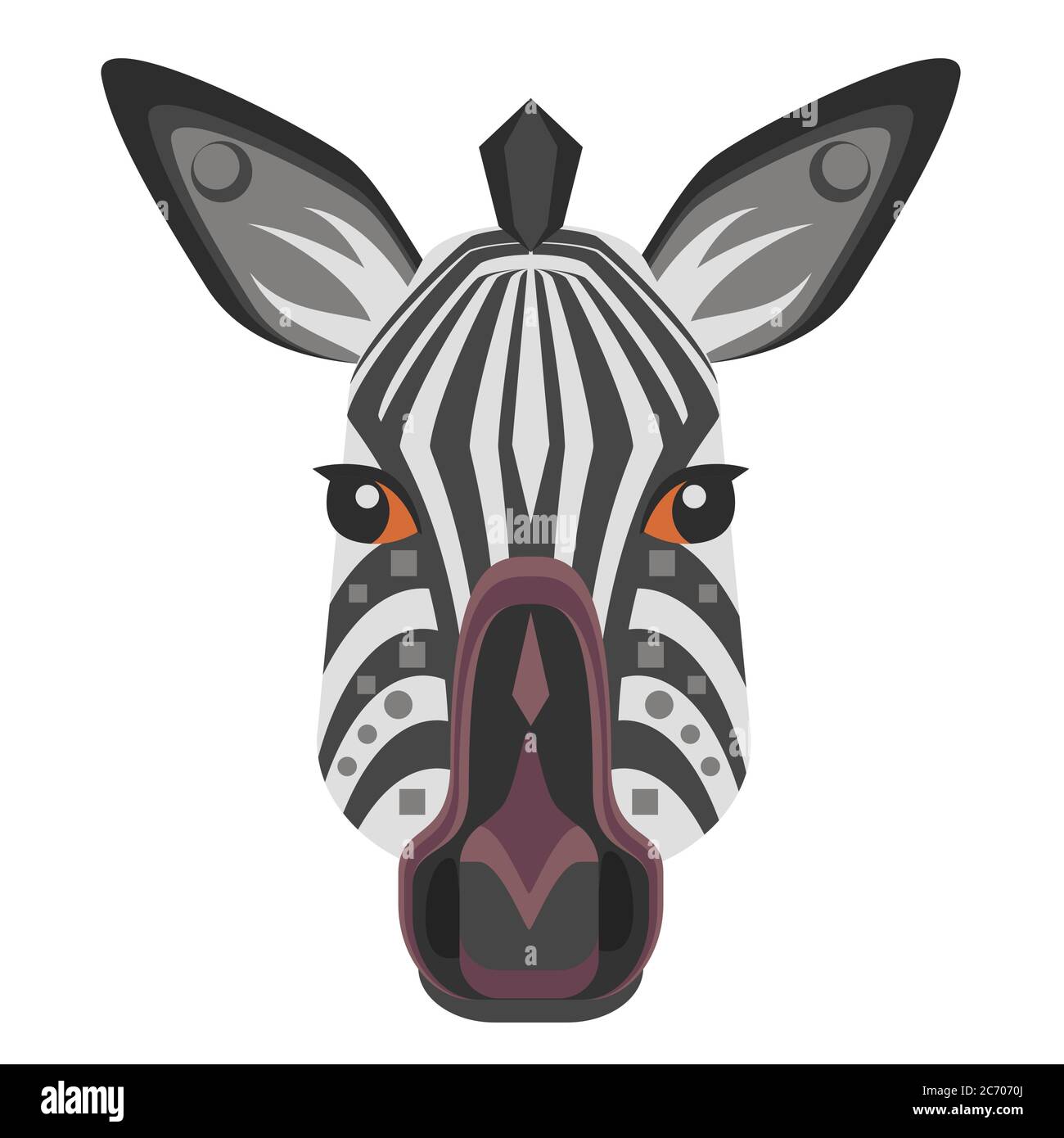 Zebra Head Logo. Vector decorative Emblem isolated Stock Vector
