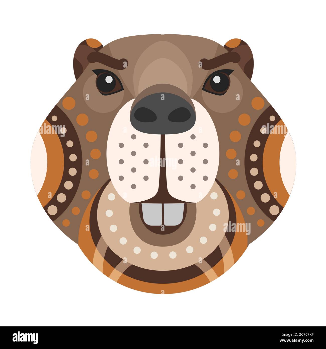 Beaver Head Logo. Vector decorative Emblem isolated Stock Vector