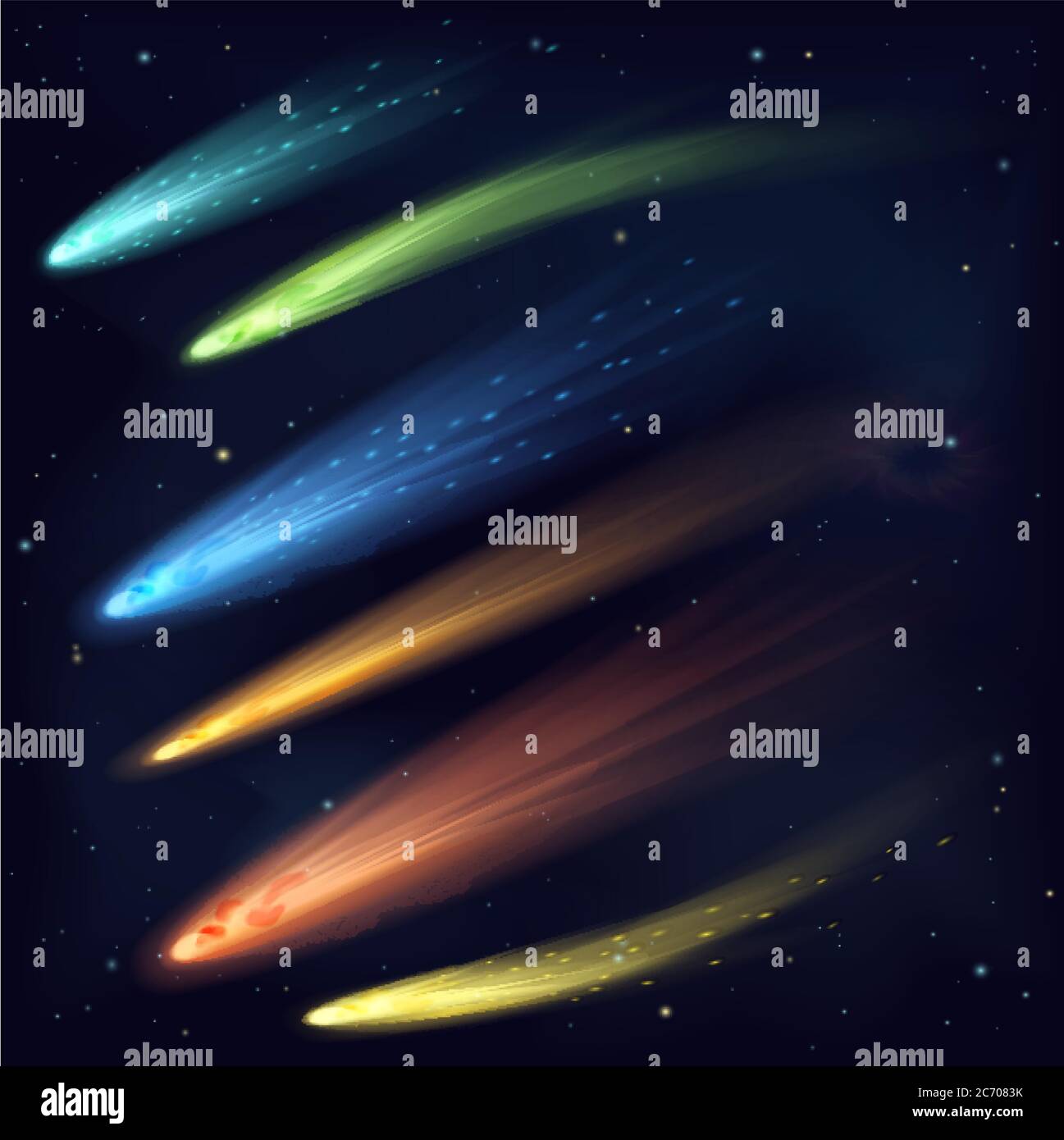 Comet Shooting Star In Space High Resolution Stock Photography and