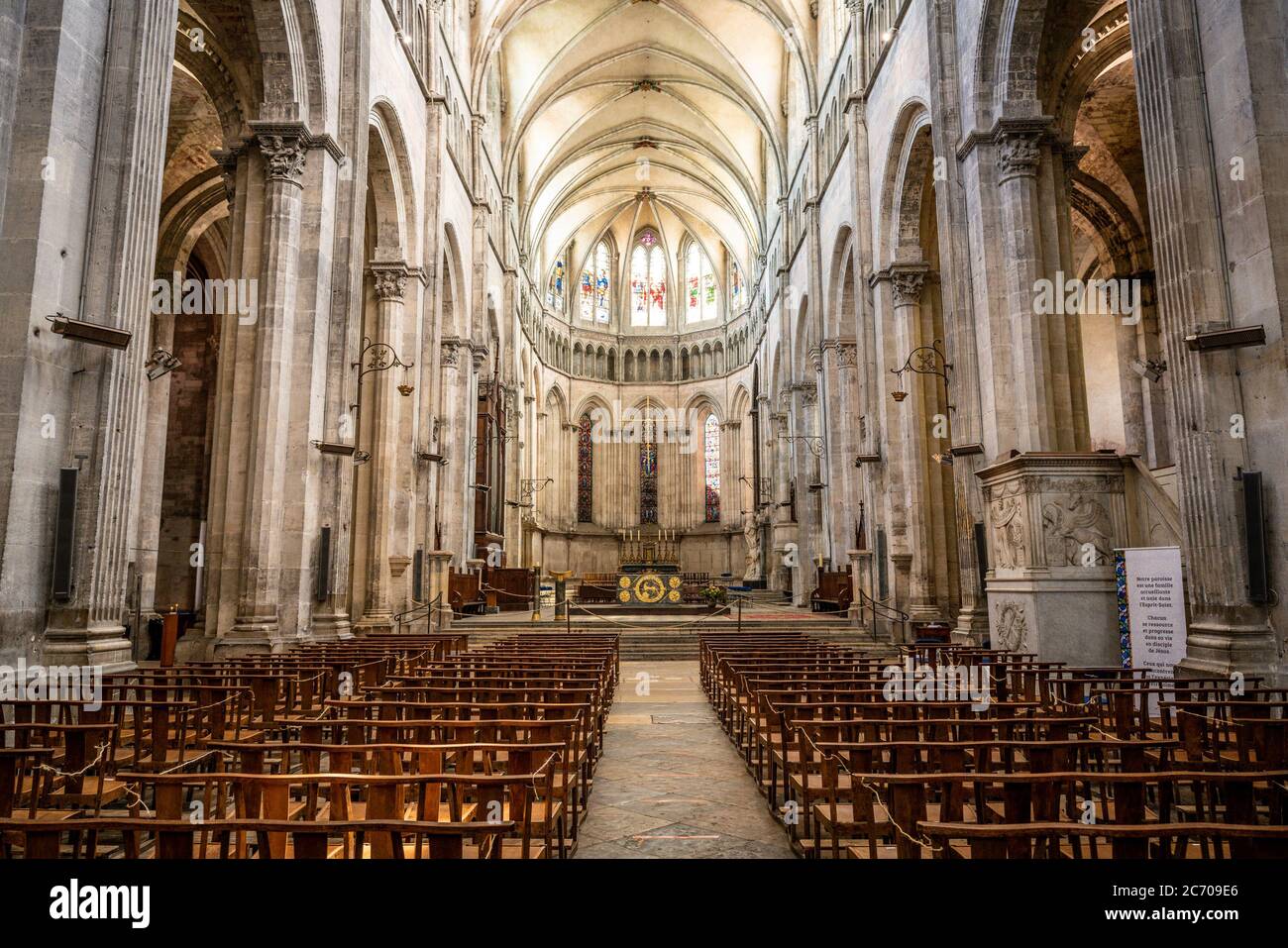 Vienne France , 11 July 2020 : Interior view of the Saint Maurice Cathedral of Vienne Isere France Stock Photo