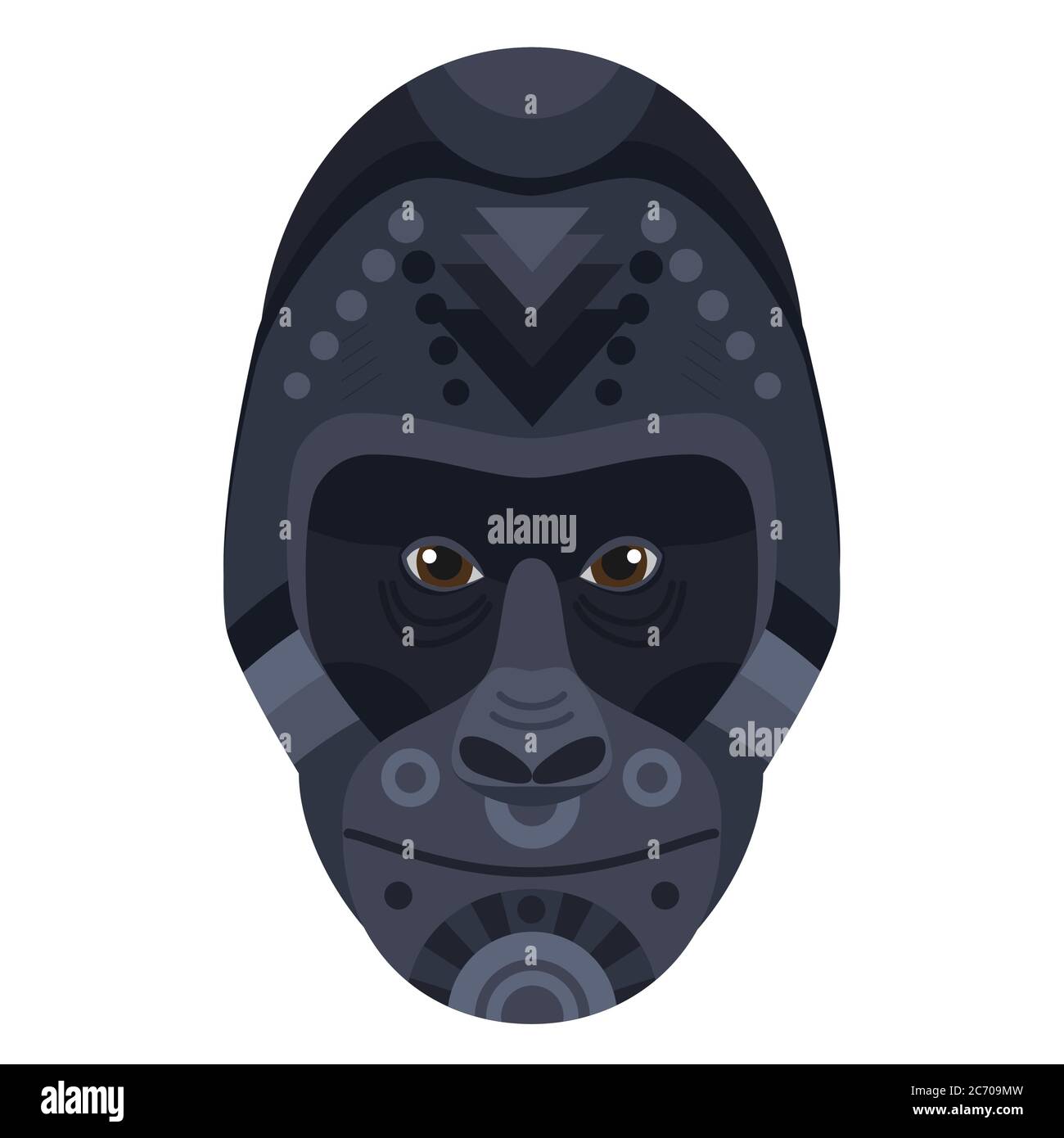 Gorilla Head Logo. Vector decorative Emblem isolated. Stock Vector