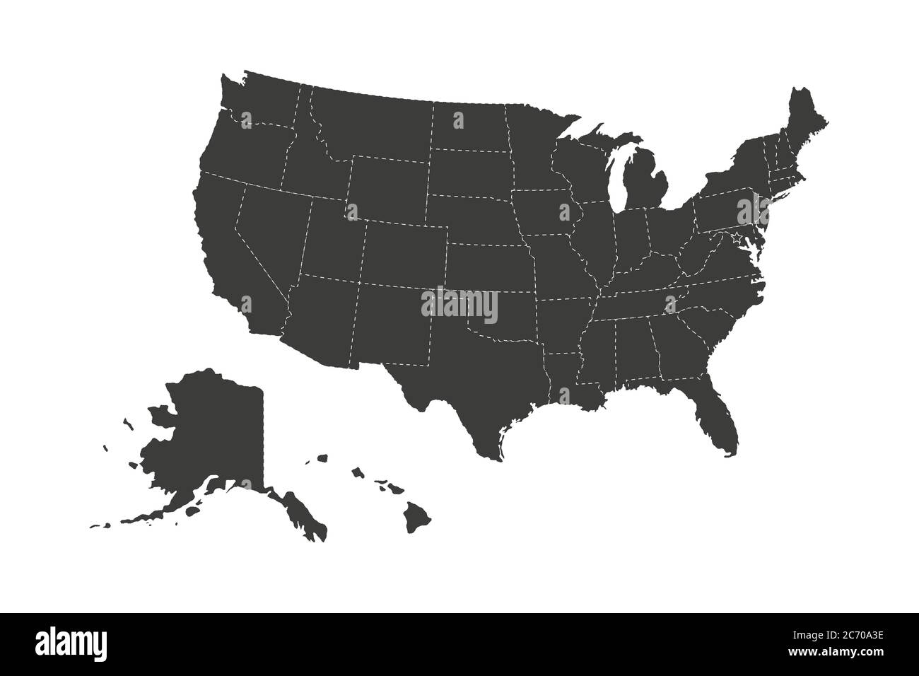USA map. Flat style - stock vector. stock illustration Stock Vector