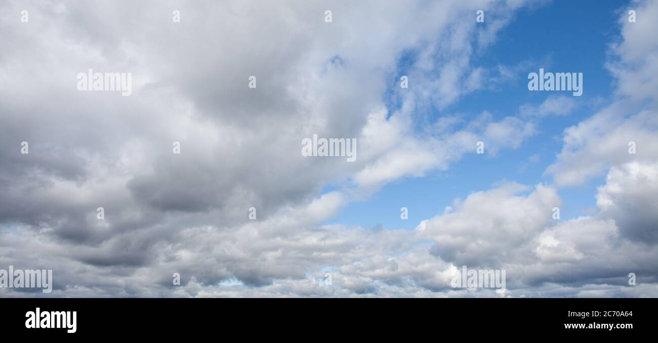 Cloud sky. Beautiful blue sky with white clouds panorama Stock Photo ...