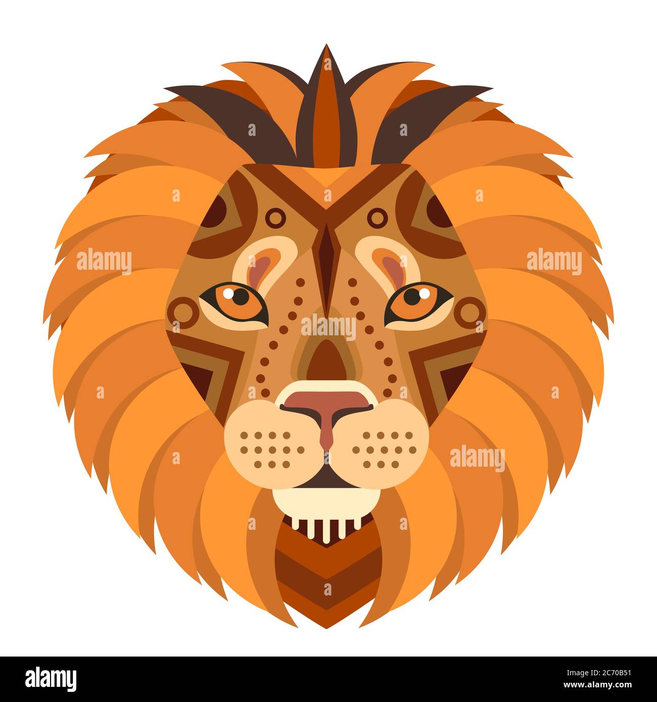 Lion head Logo. Vector decorative emblem illustration Stock Vector