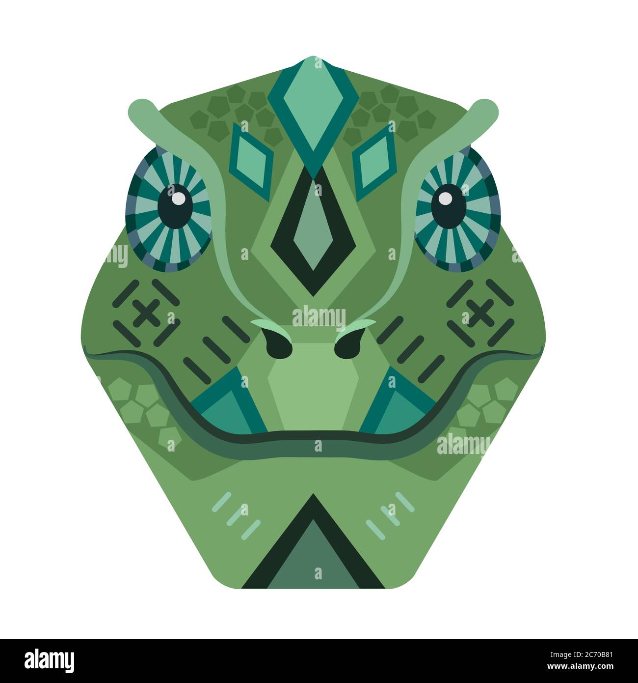 Lizard Head Logo. Iguana vector decorative Emblem Stock Vector