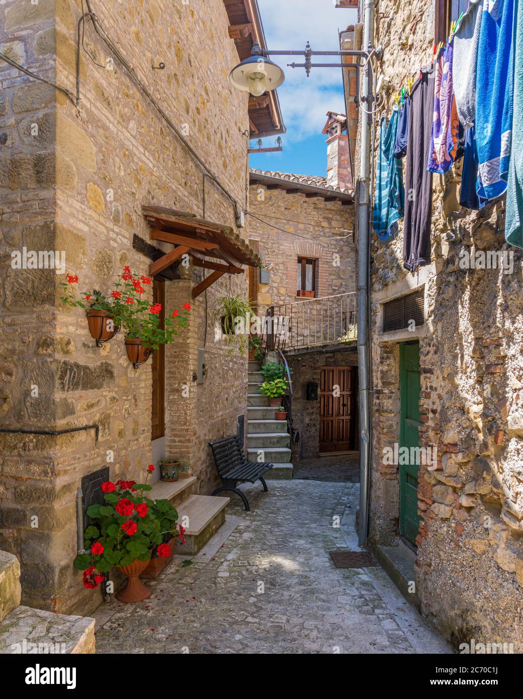 The beautiful village of Poggio Vittiano near the Lago del Salto. Province of Rieti, Lazio, Italy. Stock Photo