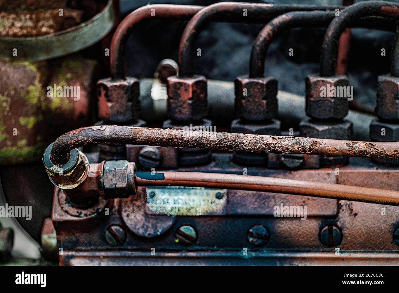 decaying in need or repair american case 970 tractor injectors Stock Photo