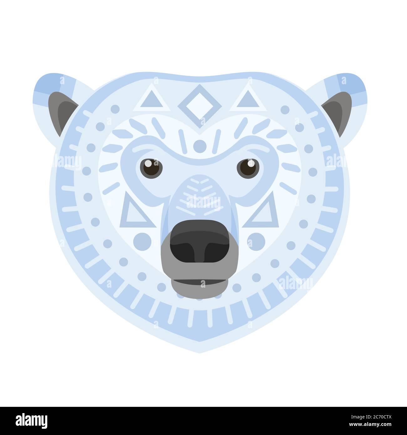 Polar bear Head Logo. White bear Vector decorative Emblem Stock Vector