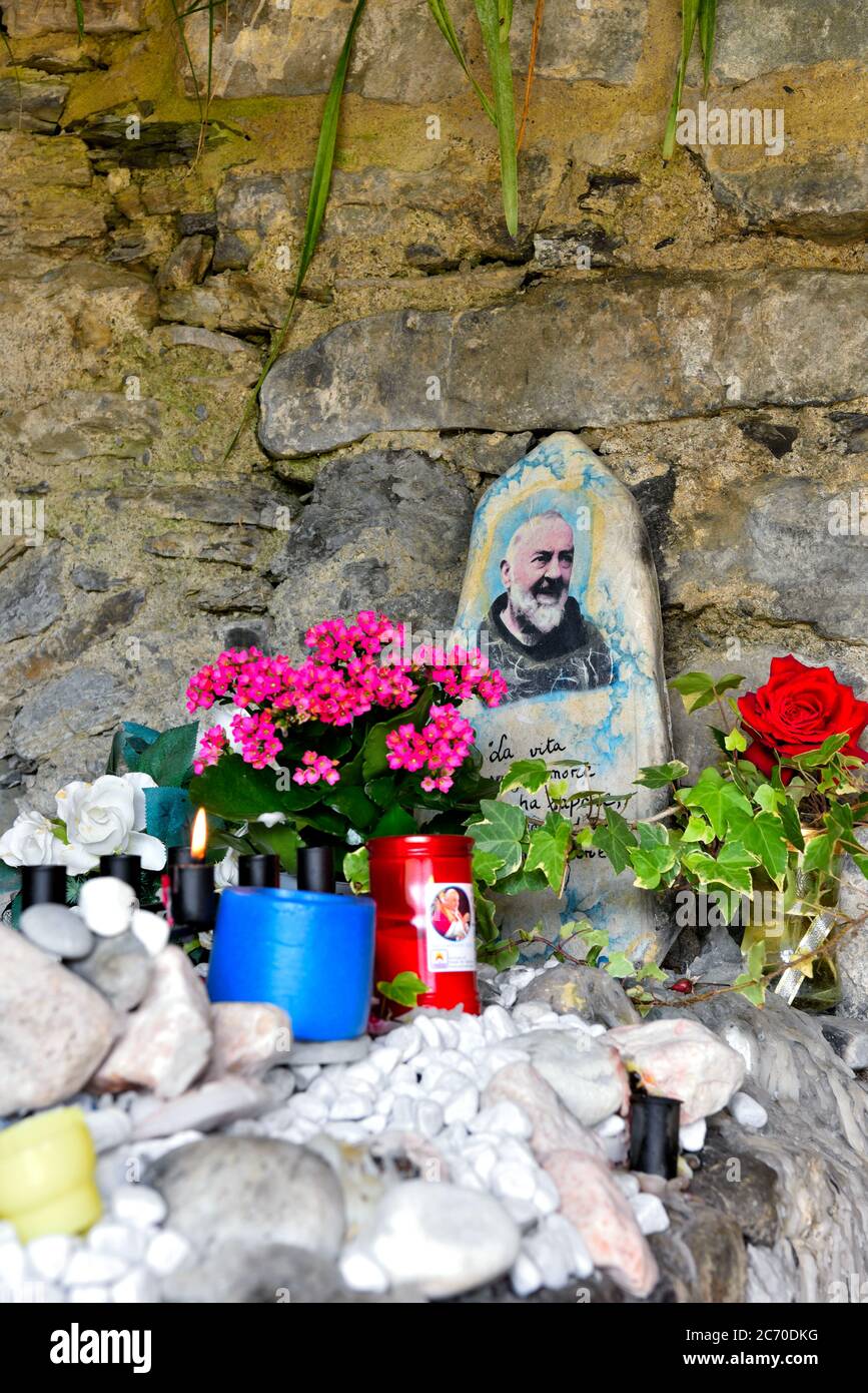 village of apricale, cave our lady of lourdes our lady of sollievo June 1  2020 Imperia Italy Stock Photo - Alamy