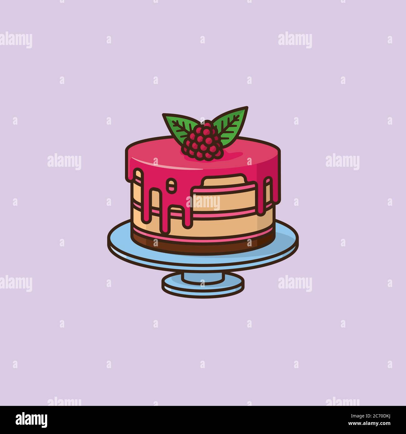 Raspberry cake vector illustration for Raspberry Cake Day on July 19th ...