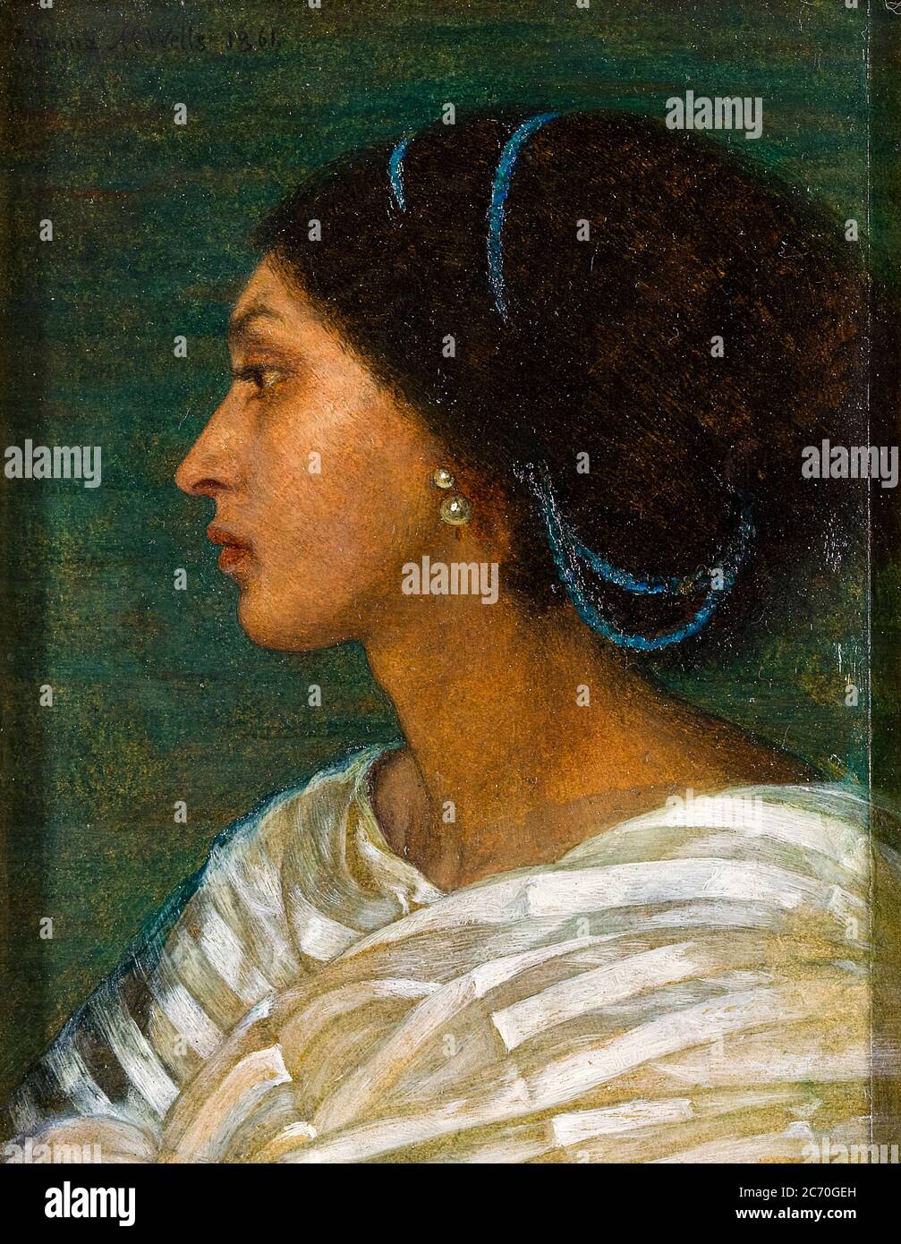 Fanny Eaton (1835-1924), Jamaican-born, artist's model, known for her work with the Pre-Raphaelite Brotherhood, portrait painting by Joanna Mary Boyce, 1861 Stock Photo