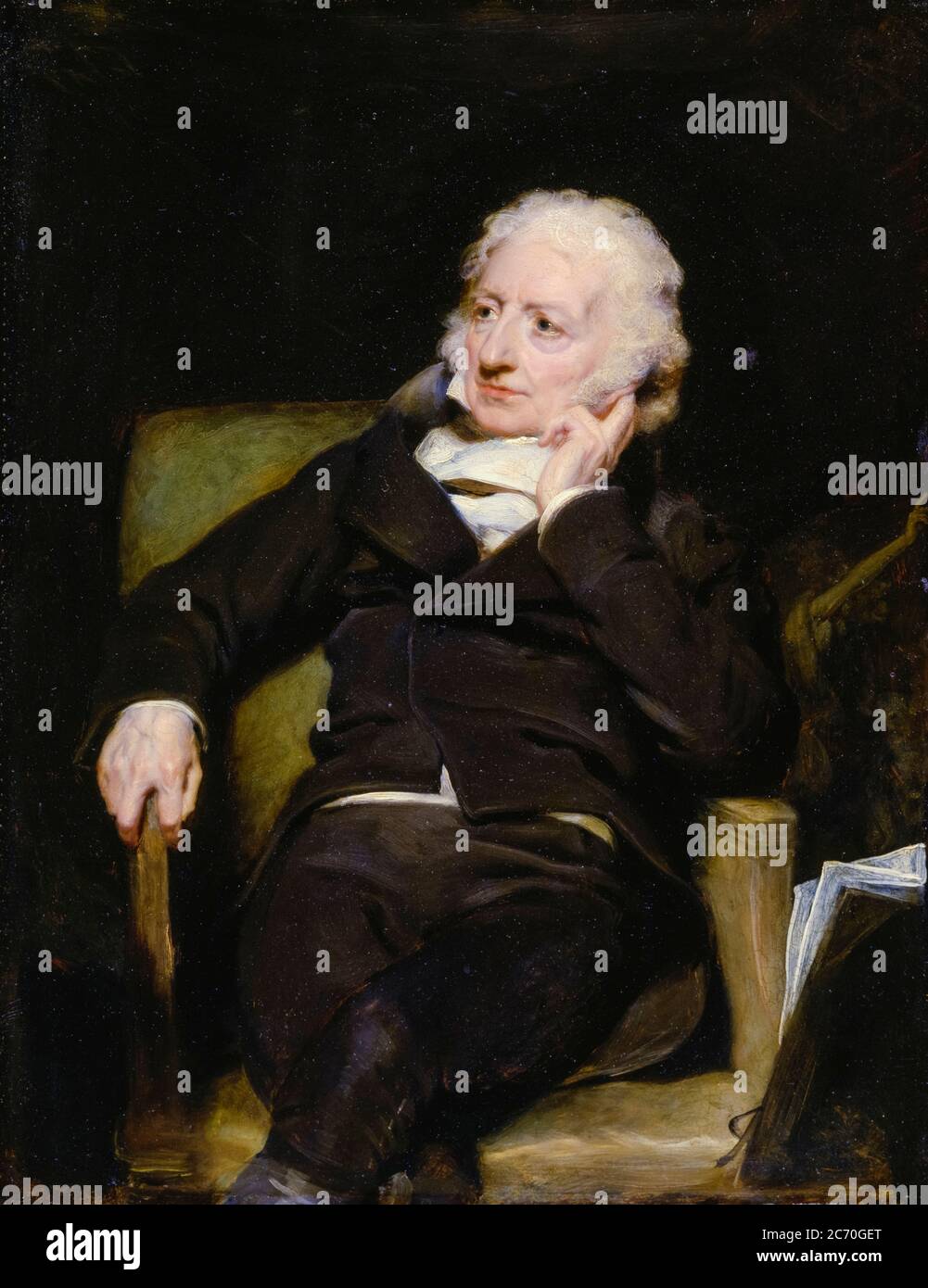 Henry Fuseli (Johann Heinrich Füssli) (1741-1825), Anglo-Swiss painter, portrait painting by George Henry Harlow, 1817 Stock Photo