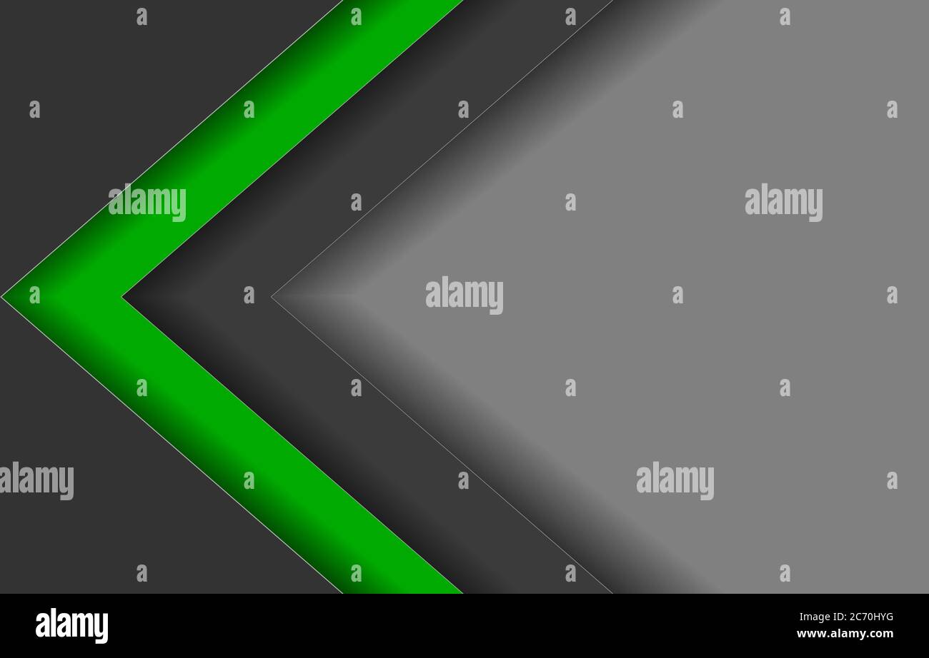 abstract  background black,green,grey line arrow triangle  vector illustration. Stock Vector
