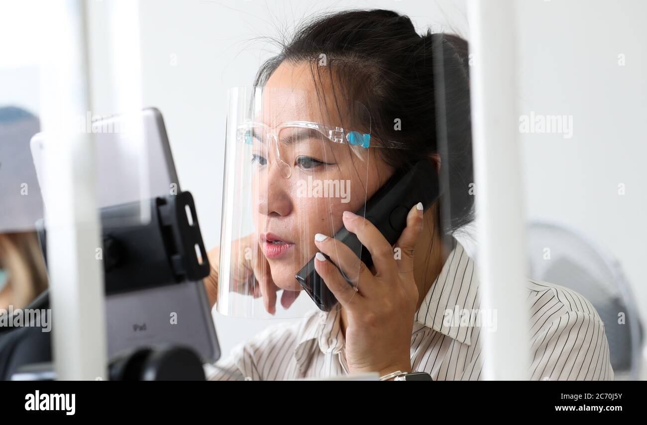 London, UK. 13th July 2020 The 'Oh My Nails' Salon in Twickenham, West