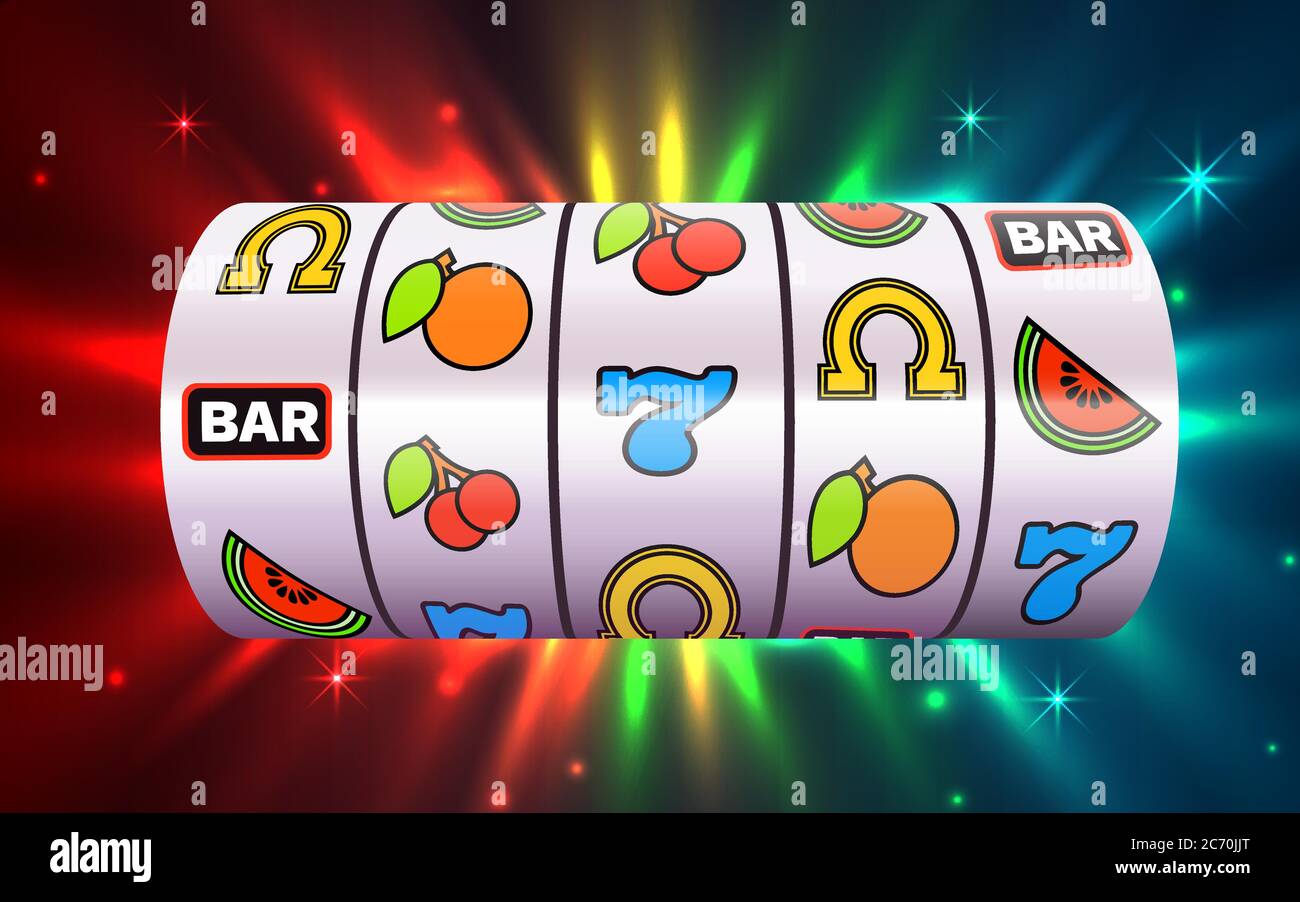 Slot machine wins the jackpot. Online casino banner. 777 casino background. Vector illustration Stock Vector Image & Art - Alamy