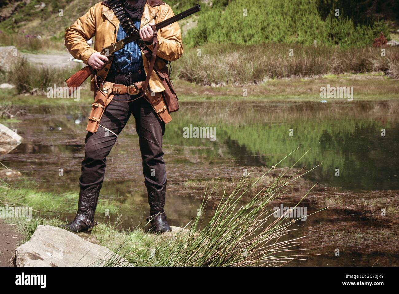 Wild West Cowboy Gunslinger Stock Photo