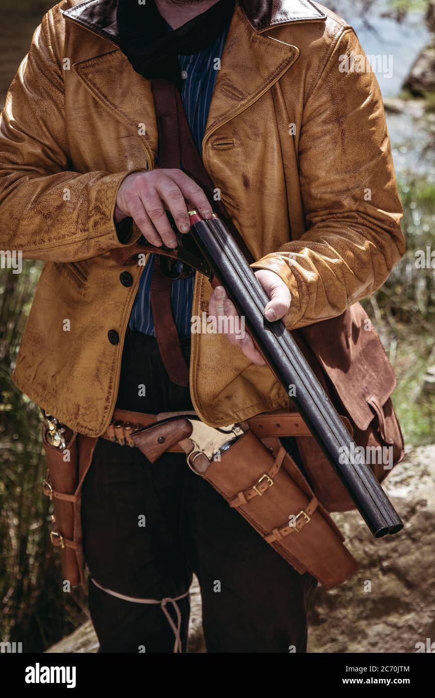 Wild West Cowboy Gunslinger Stock Photo