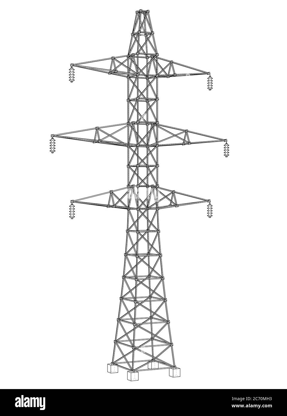 Electric pylon or electric tower concept Stock Photo