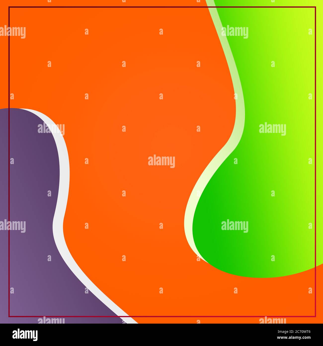 Modern Blank Frame & Shapes On Cool Orange Background TemplateFor