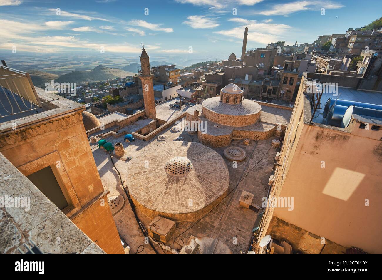 Mardin, Turkey - January 2020: Old city of Mardin cityscape with roof ...