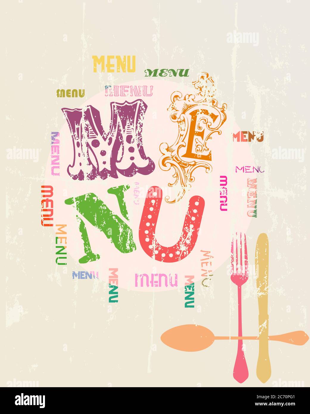 restauarant or cafe menu design template, vector mockup, copy space ...