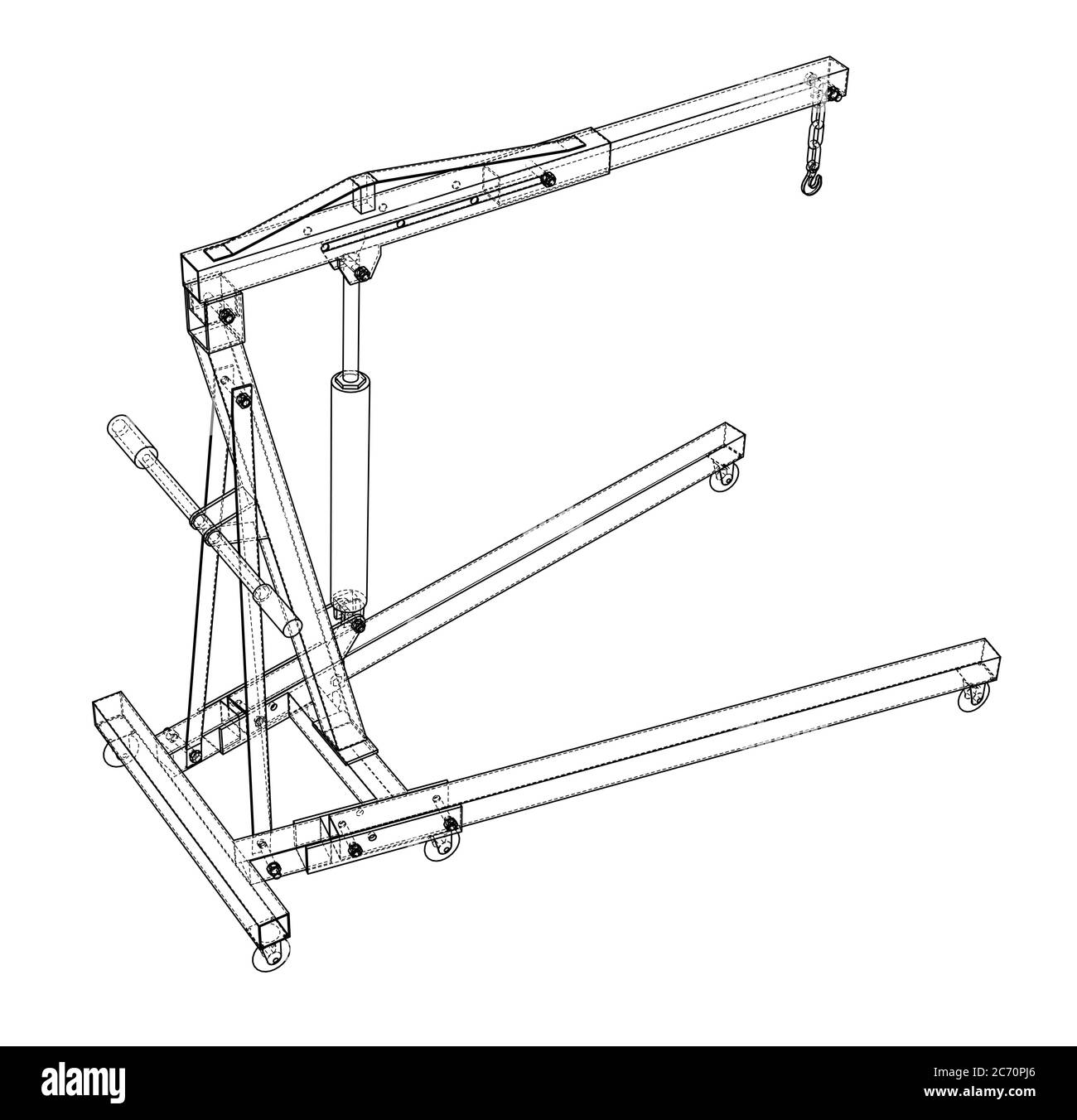 Engine hoist outline. 3D illustration Stock Photo Alamy