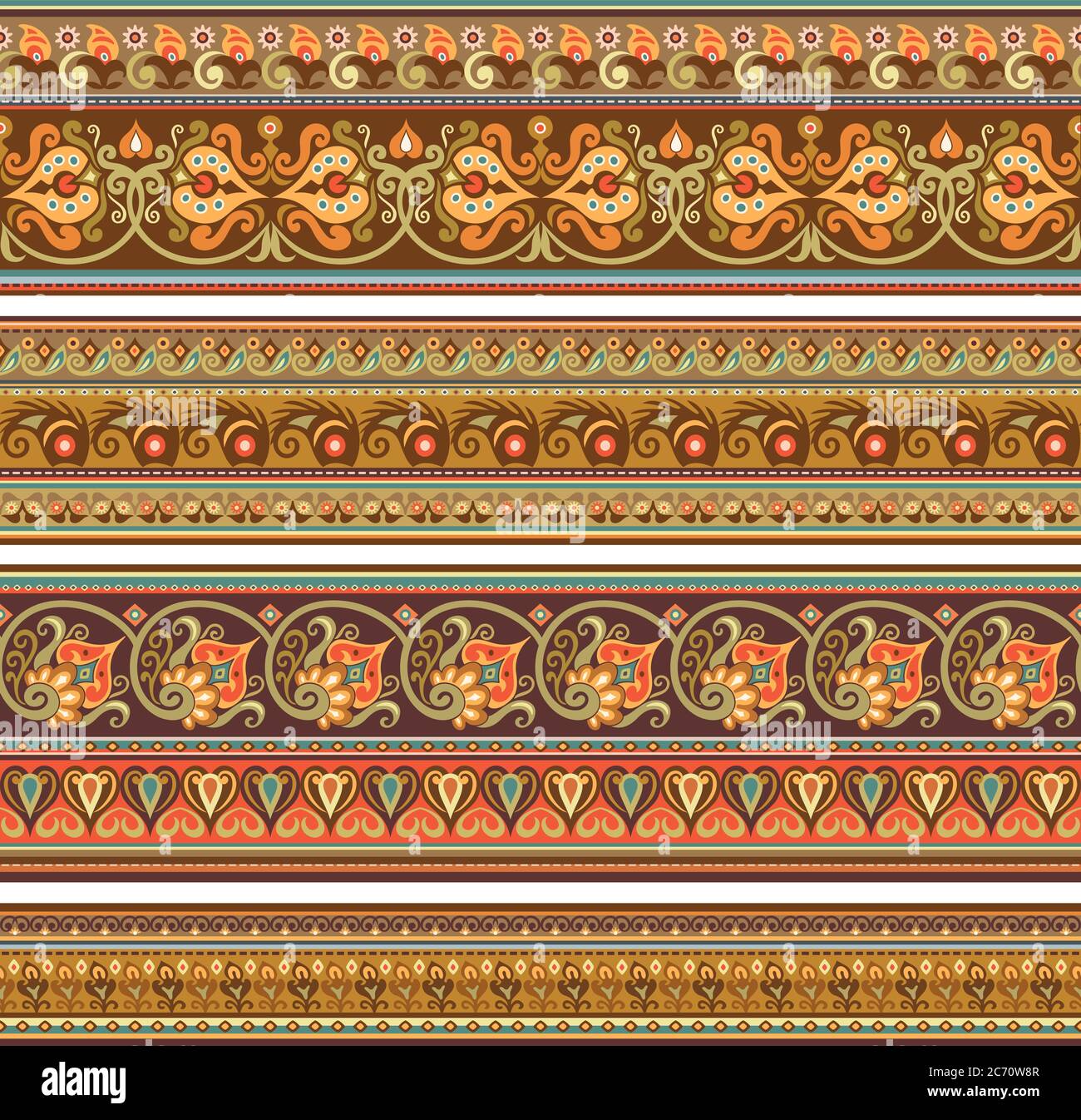 Abstract ethnic stripes. Ornamental borders set Stock Vector Image ...