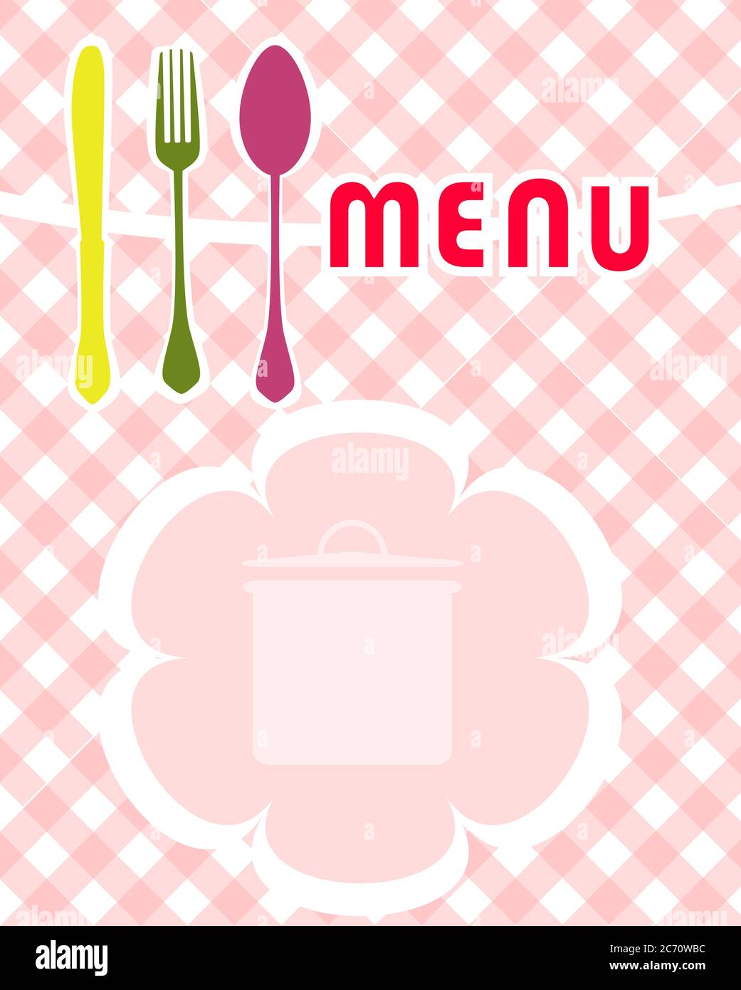 Menu card design template, free copy space Stock Vector