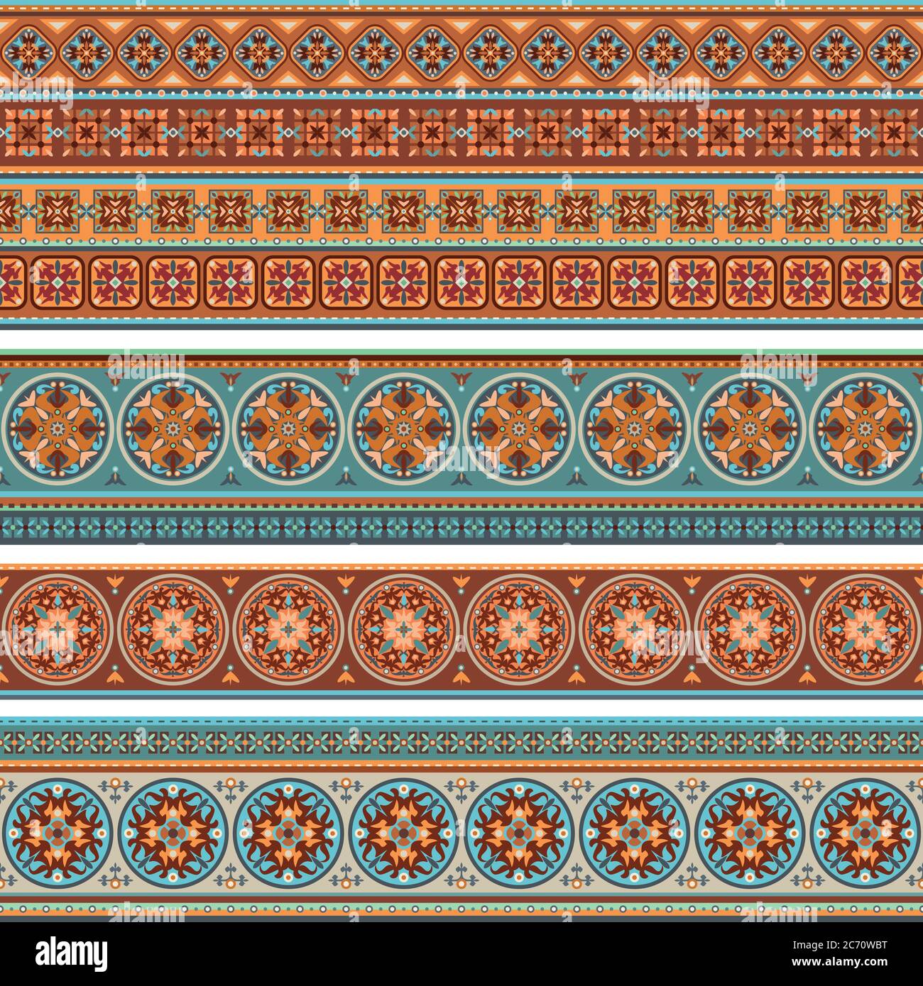 Abstract ethnic stripes. Ornamental borders set Stock Vector Image ...