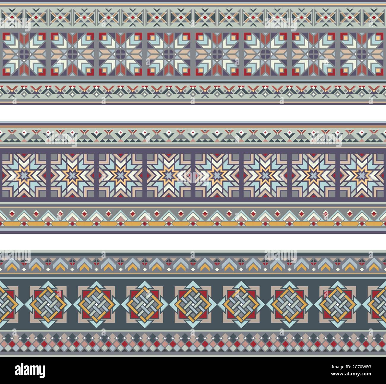 Abstract ethnic stripes. Ornamental borders set Stock Vector Image ...