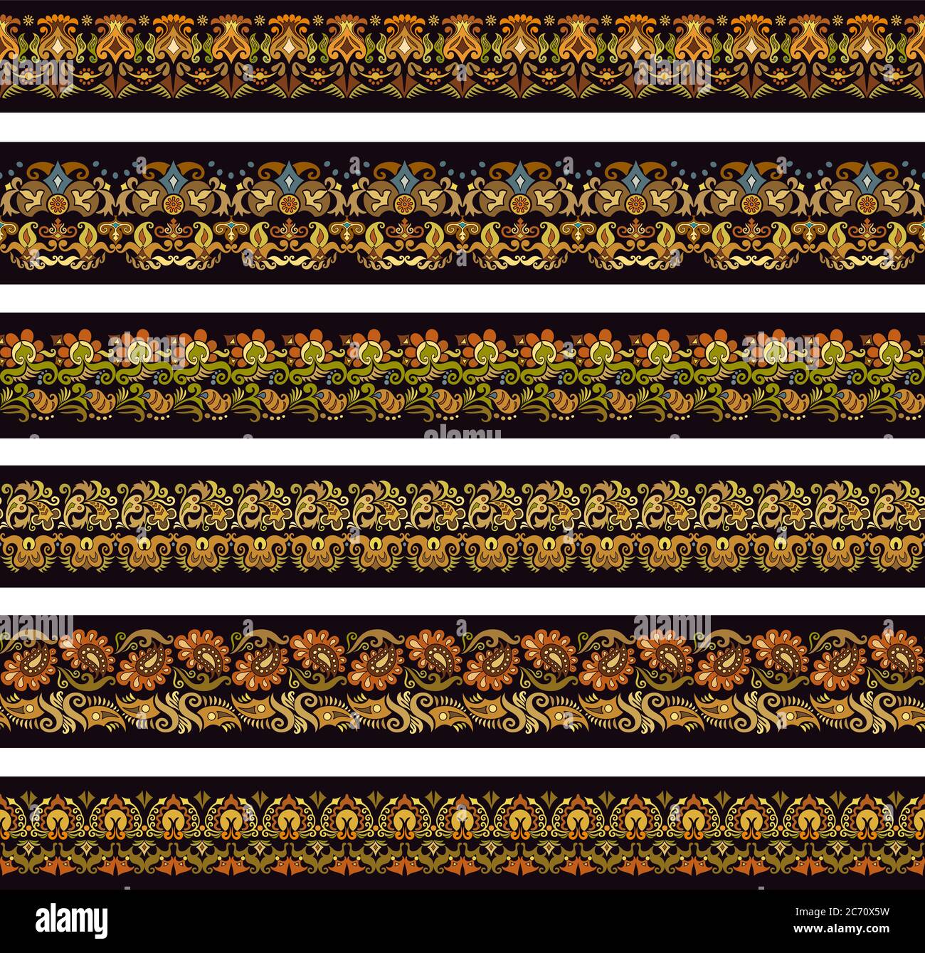 Abstract ethnic stripes. Ornamental borders set Stock Vector Image ...