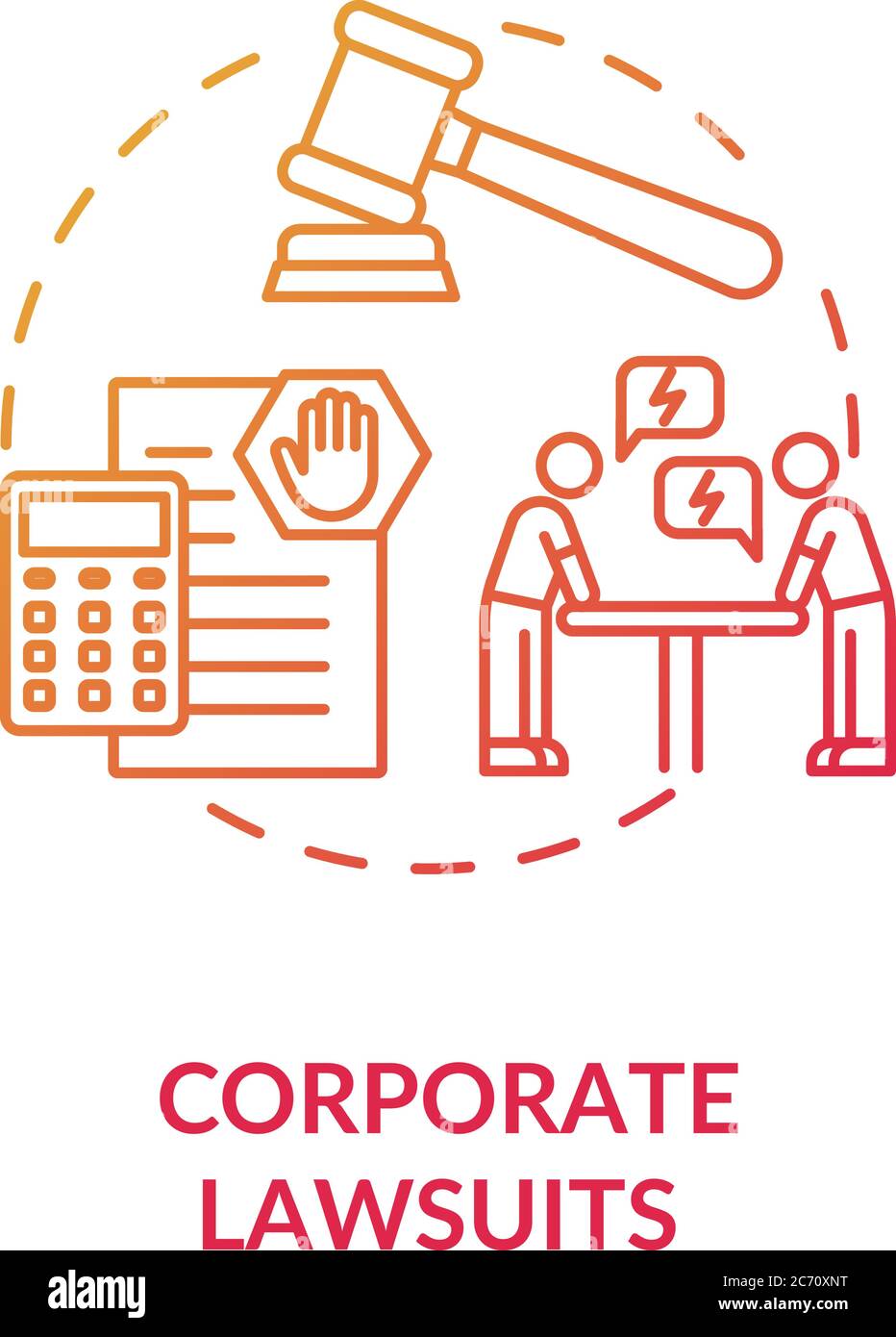 Corporate lawsuit concept icon. Financial and legal consulting service ...